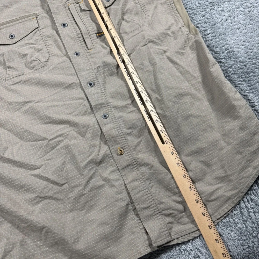 Ariat Rebar Workwear Ripstop Button Shirt Chest Pockets Thick Zip Pocket Size‎ L - Picture 6 of 7